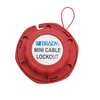 Mini Cable Lockout with steel cable, Red, Steel, 2.44 m